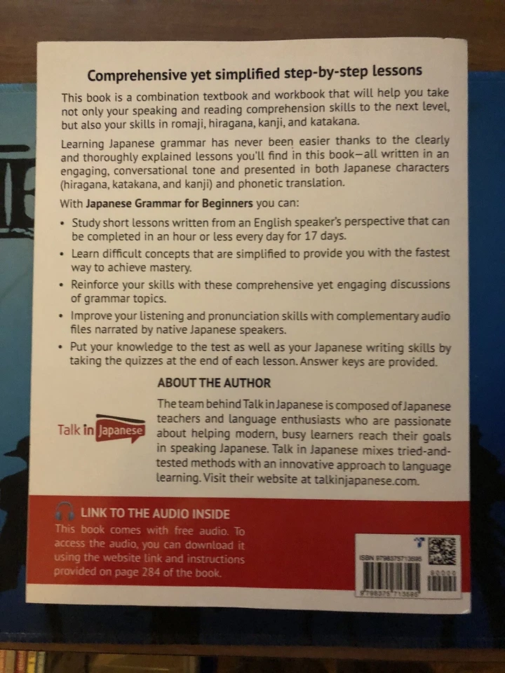 Japanese Grammar for Beginners Textbook & Workbook Included by Talk in Japanese - Image 2 of 2