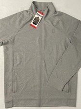 BENCH Men's Urbanwear Moisture Wicking Full Zip Knit Jacket GRAY MEDIUM Quick Dr