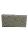 Designer Womens Ostrich Tri-Fold Snap Closure Card Wallet Gray — photo 1