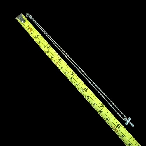Tiffany & Co Platinum 12mm Elsa Peretti Cross Pendant Necklace PT950 16in Chain - Picture 9 of 14