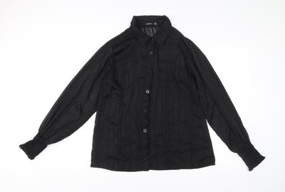 Damen-Basic-Knopfleiste UK Größe 10 Boohoo schwarz