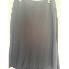 Y2K Size 12 Black Fishtail Knee Length Skirt Pleated Pin-Up Coquette
