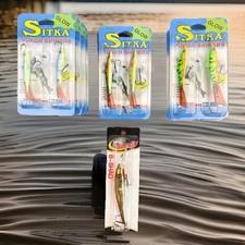 Sitka Glow Yukon Shiner Jigs Glow Chartreuse-2 Jigs/Pk Lot of 10 + Bandit Lure