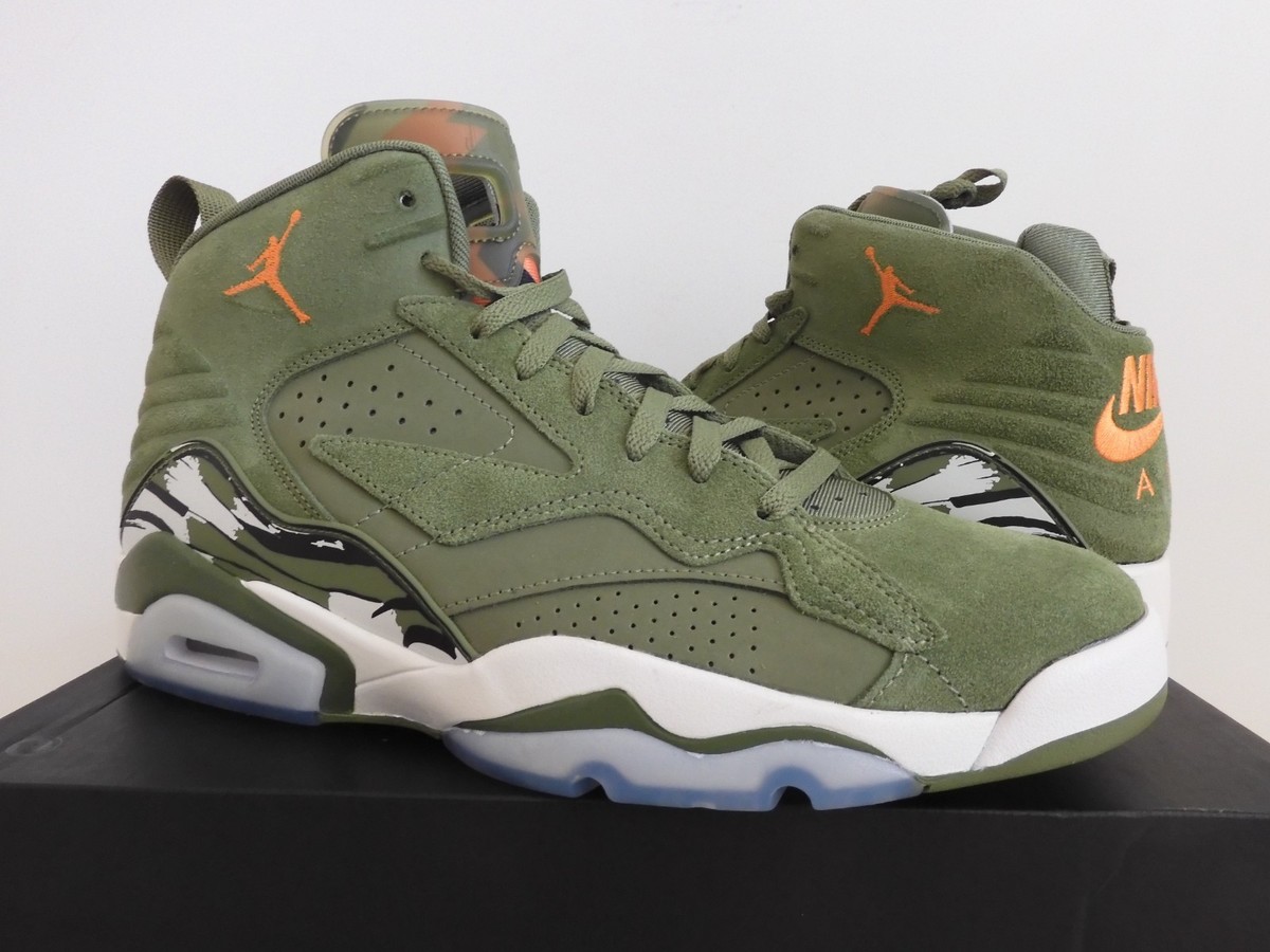 Nike Air Jordan Mvp Sky J Light Olive Green-Mandarin-Black Sz 12