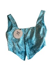 Princess Polly Day Dreaming Corset Top Light Teal Blue Women s Size 6