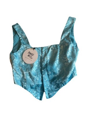 Princess Polly Day Dreaming Corset Top Light Teal Blue Women s Size 6