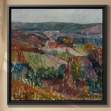 Rustic Landscape Canvas Print Rural Artwork Vintage Wall Decor Country Home Art