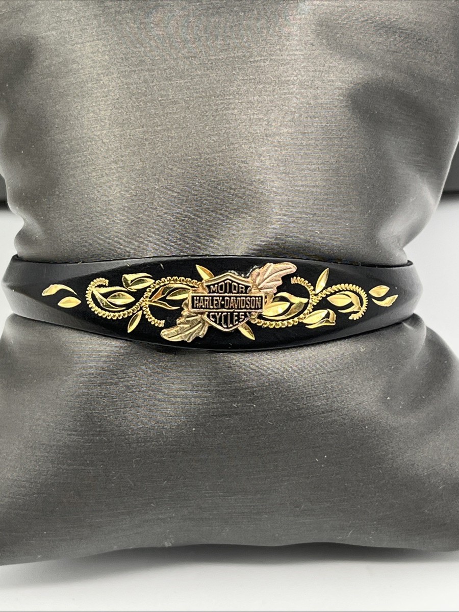 Harley Davidson 10k Black Hills Gold Black Matte Stamper Cuff