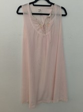 Vintage JC Penney Nightgown Cottagecore With Floral Embroidery Soft Pink Medium