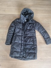Damen Mantel H&M Wintermantel gesteppt schwarz wasserfest Kapuze XS