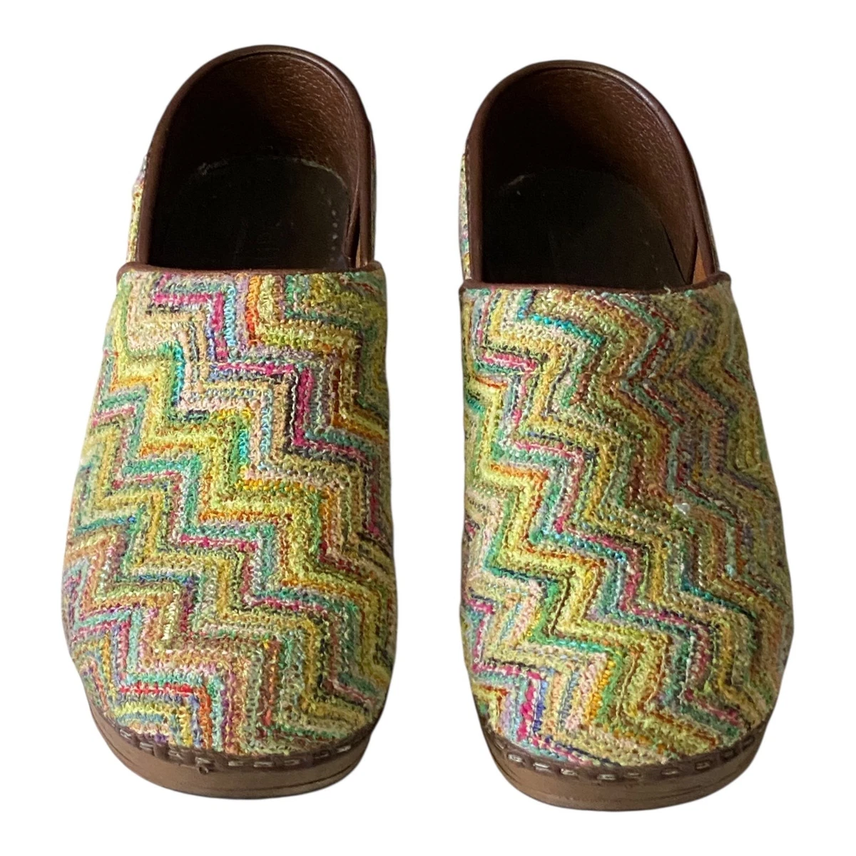 Sanita Professional Clogs Womens EU 35 US 5 Multicolor Chevron Zig Zag Tapestry