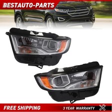 [Halogen Type] Headlights L+R For 2015 2016 2017 2018 Ford Edge Projector Lamps