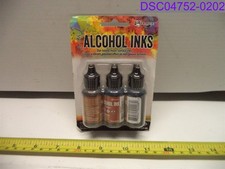6 Pack Ranger Tim Holtz Alcohol Ink .5oz Bottles Ginger Caramel, Latte, Lemonade