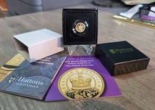 2022 Gold 1/8 Sovereign, QEII Tribute, (Hattons), with COA