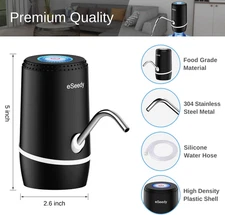 Water Pump for 5 Gallon Bottle, USB Charging Automatic Water Dispenser with Rech
