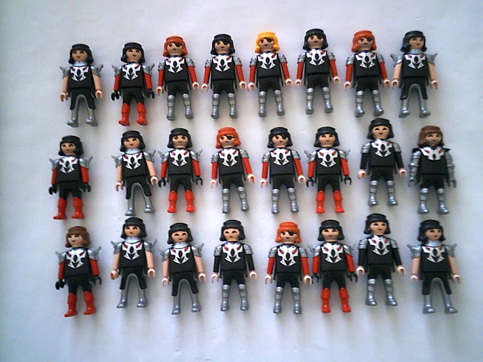 LOT DE PLAYMOBIL   * 24 CHEVALIERS VETUS DE ROUGE ET NOIR * - Photo 1/1