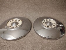 2 1955 1956 Ford Dog Dish 10.5 Hubcaps Poverty Thunderbird Fairlane Vintage