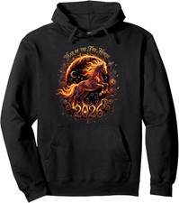 Year of the Fire Horse 2026 Zodiac Unisex Hooded Sweatshirt