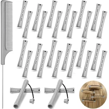 24 Pcs Hair Perm Rods Plastic Cold Wave Perming Curlers Hair Rollers with Steel 