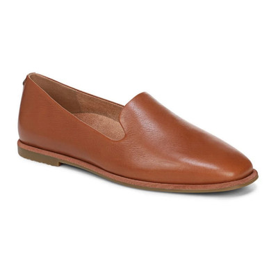 VIONIC Willa 2.0 Slip on Flat Tan Leather New