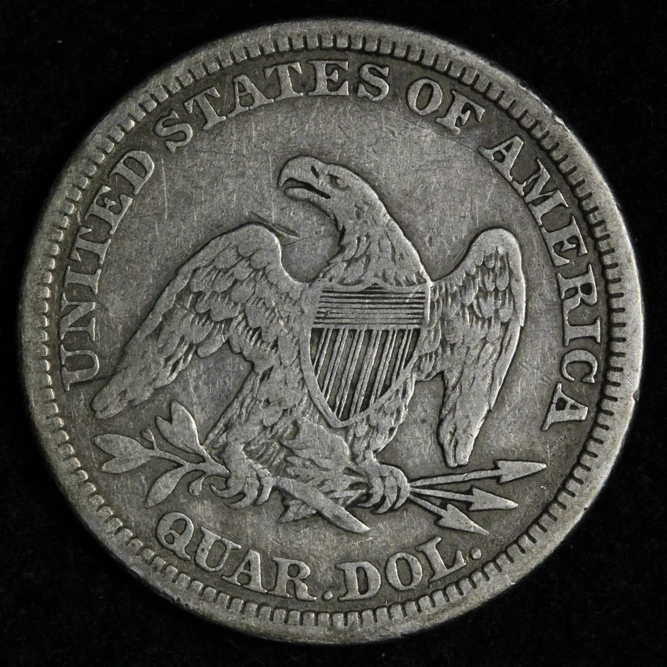 1860 Seated Liberty Silver Quarter XF E197 GKEN - Image 2 of 2