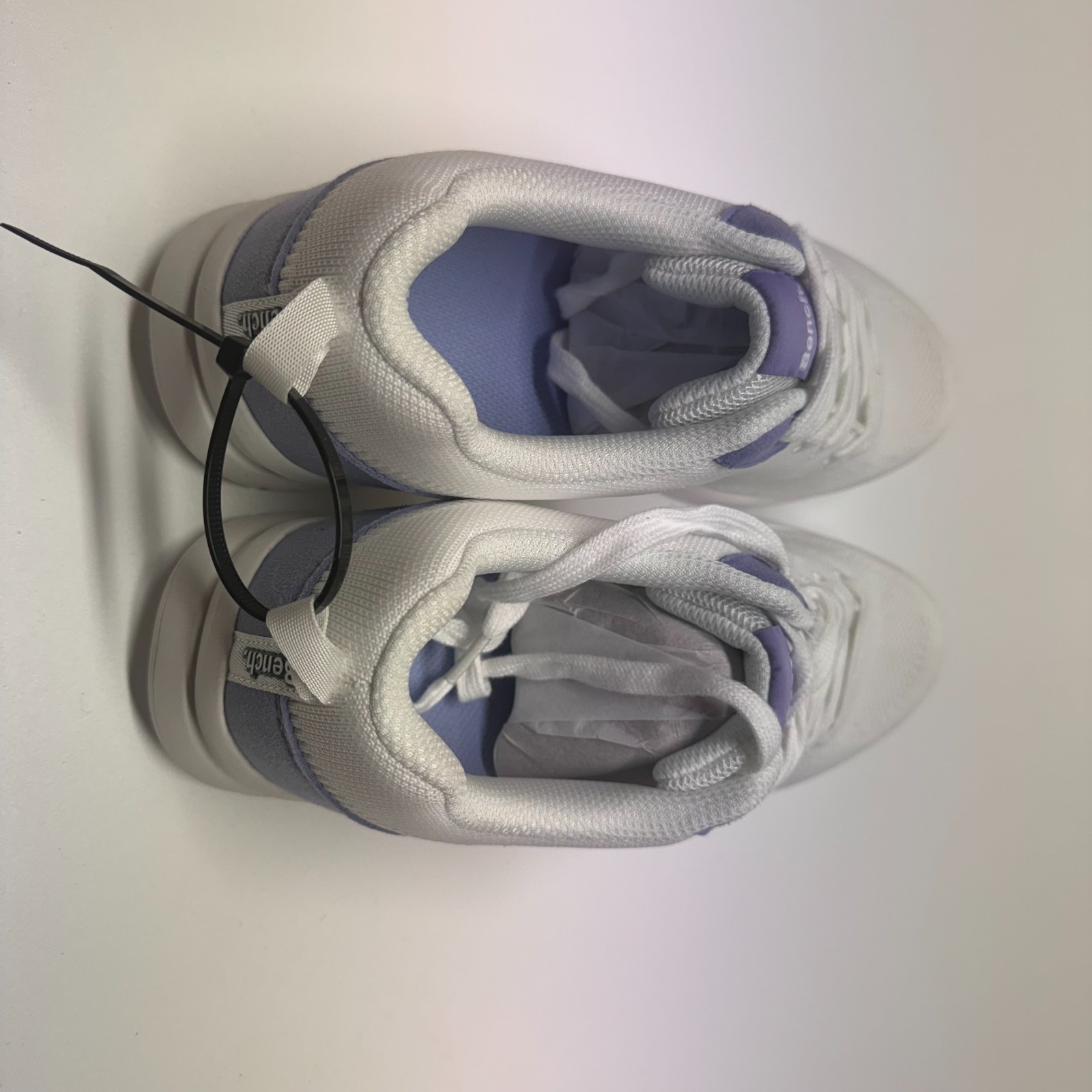 Bench White Lilac Trainers UK 7 EU 41 Womens Lace Up Shoes Ex Display image 3