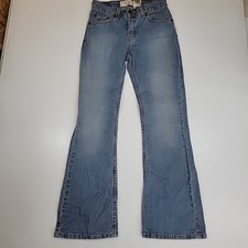 Vtg Levis Straus BootCut Jeans Girls 14 Slim Stretch Mid Rise Medium Wash