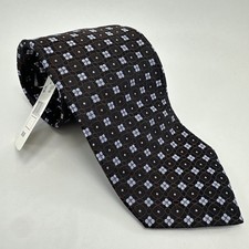 Black Purple Floral Silk Tie Made In USA Hart Schaffner Marx Formal Menswear