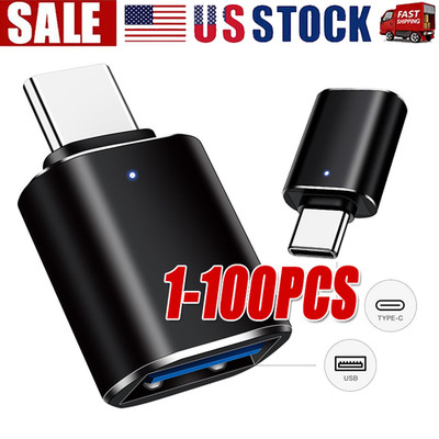 LED USB-C 3.1 Male to USBA Female Adapter Converter OTG Type C Android Phone LOT