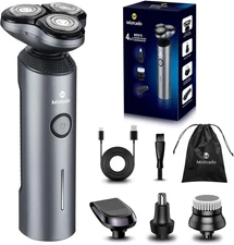 Electric Razor for Men, 4-In-1 Face Rechargeable Shaver Kit, Cordless Waterproof