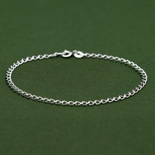 Sterling Silver Open Curb Chain Bracelet, Delicate Chain Bracelet
