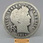1914 Barber Silver Dime, 90% Silver - #C49917NQ