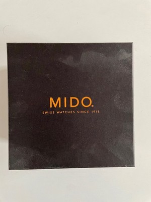 original MIDO Swiss Präsentation Uhren Box Schweiz Schwarz/Orange, ohne Uhr