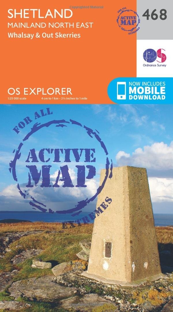 Ordnance Survey Explorer Active 468 Shetland - Mainland North East Map With Digital Version Orange - Image 4