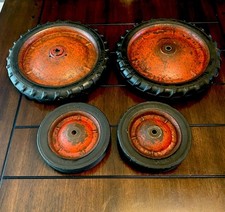 Vintage Set 4 Eska Pedal Tractor Wheels 12 X 1.75 Dubuque Ia.Case Flambeau Red