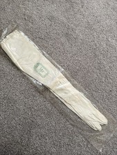 Vintage Christian Dior White Leather Full Length Gloves 6.5 Opera Old Hollywood