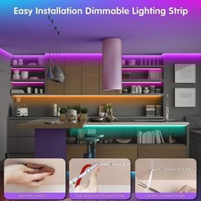 5050 RGB Room Light with Remote LED Strip Lights 100ft 50ft Music Sync Bluetooth
