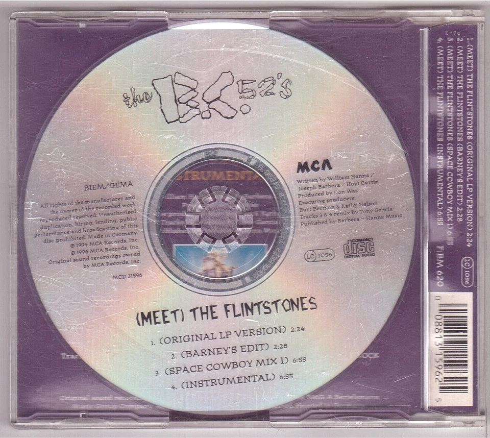 The B.C. 52's - (Meet) The Flintstones (Maxi-CD 1994) The B-52's - Bild 2 von 2