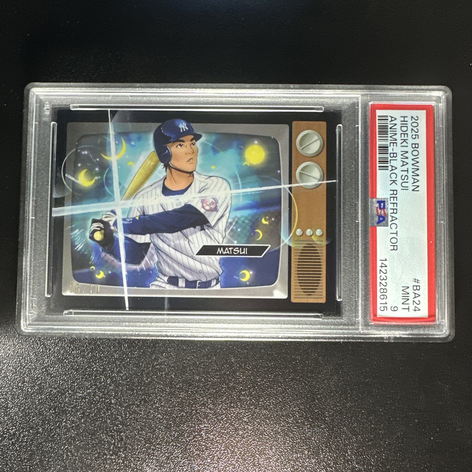 2025 Bowman Anime Hideki Matsui Black Refractor /10 Yankees SP PSA 9