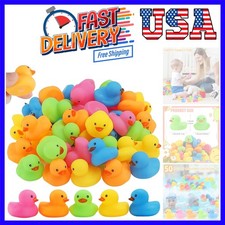 50Pcs Mini Rubber Duck Bath Toys, Multicolor Bath Ducks Bulk Float Duck Baby ...