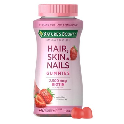 Nature's Bounty Hair, Skin & Nails 140 Count (Pack of 1), Strawberry Flavored 