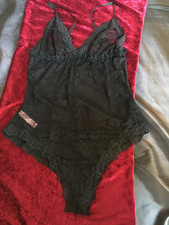 Transparenter Spitzen-Body Figurschmeichler Dessous schwarz Gr. XXL NEU