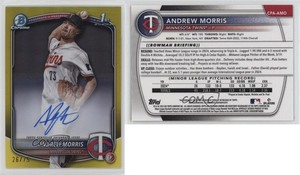 2025 Bowman Chrome Prospect Yellow Refractor /75 Andrew Morris #CPA-AMO Auto