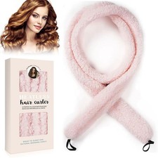 Pink Satin Heatless Hair Curler Overnight Sleep In Curls Headband Soft Wave