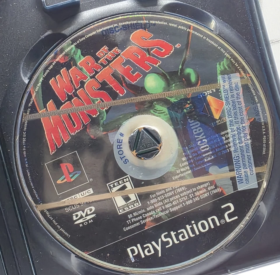 War Of The Monsters (Sony PlayStation 2 PS2, 2003) No manual UNTESTED - Image 4 of 4