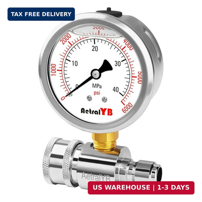 #ad Pressure Washer Gauge with 3 8 Inch Quick Connect Heavy Duty Pressure Gauge for $27.72