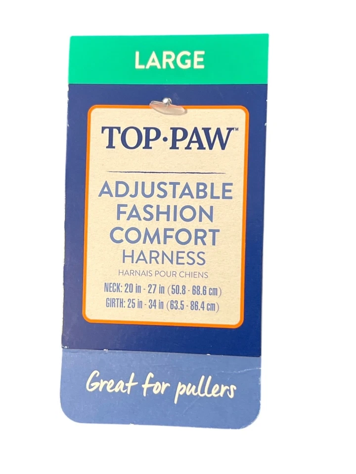 Arnés cómodo para perros Top Paw ajustable de moda para tiradores talla grande nuevo con etiquetas Foto 4 de 4