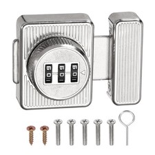 Combination Cabinet Lock, 2 Inch 3-Digit Keyless Metal Locks, Silver