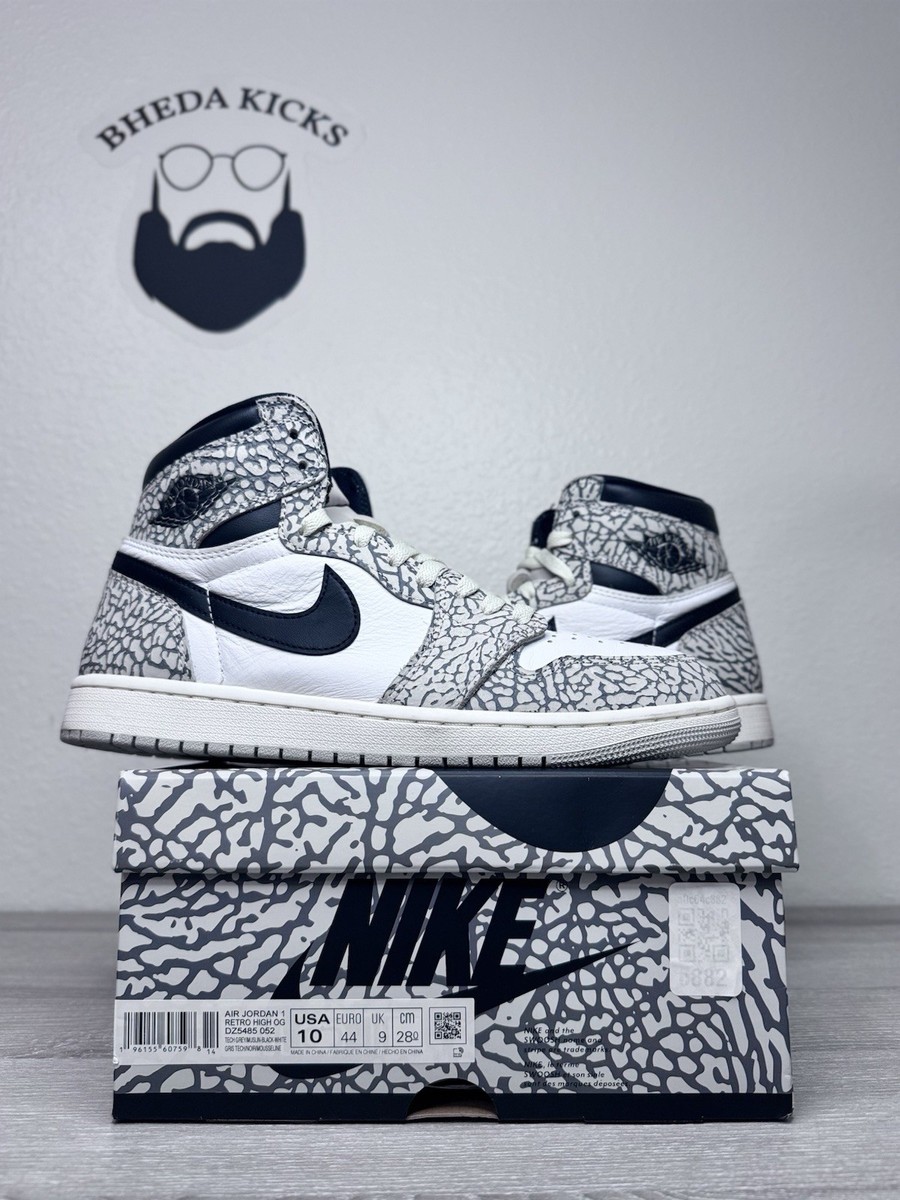 Size 10 - Air Jordan 1 Retro OG High White Cement DZ5485-052