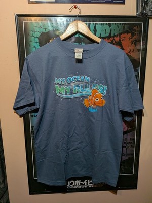 Vintage Disney Pixar Finding Nemo My Ocean My Rules Cartoon Blue Shirt Size M